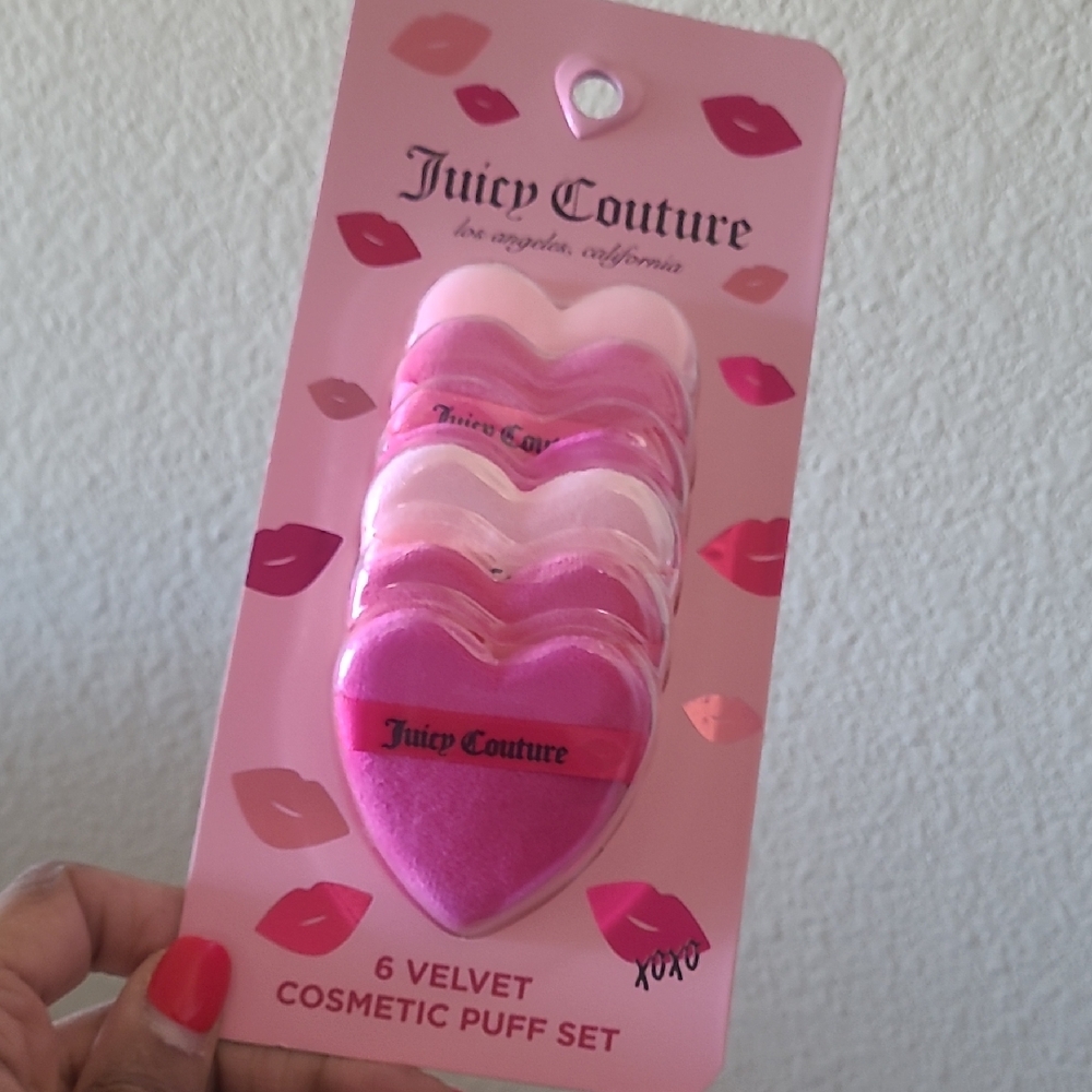 Juicy Couture Pink Heart Velvet Puffs
